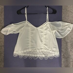 Chic Off-Shoulder White Women's Blouse